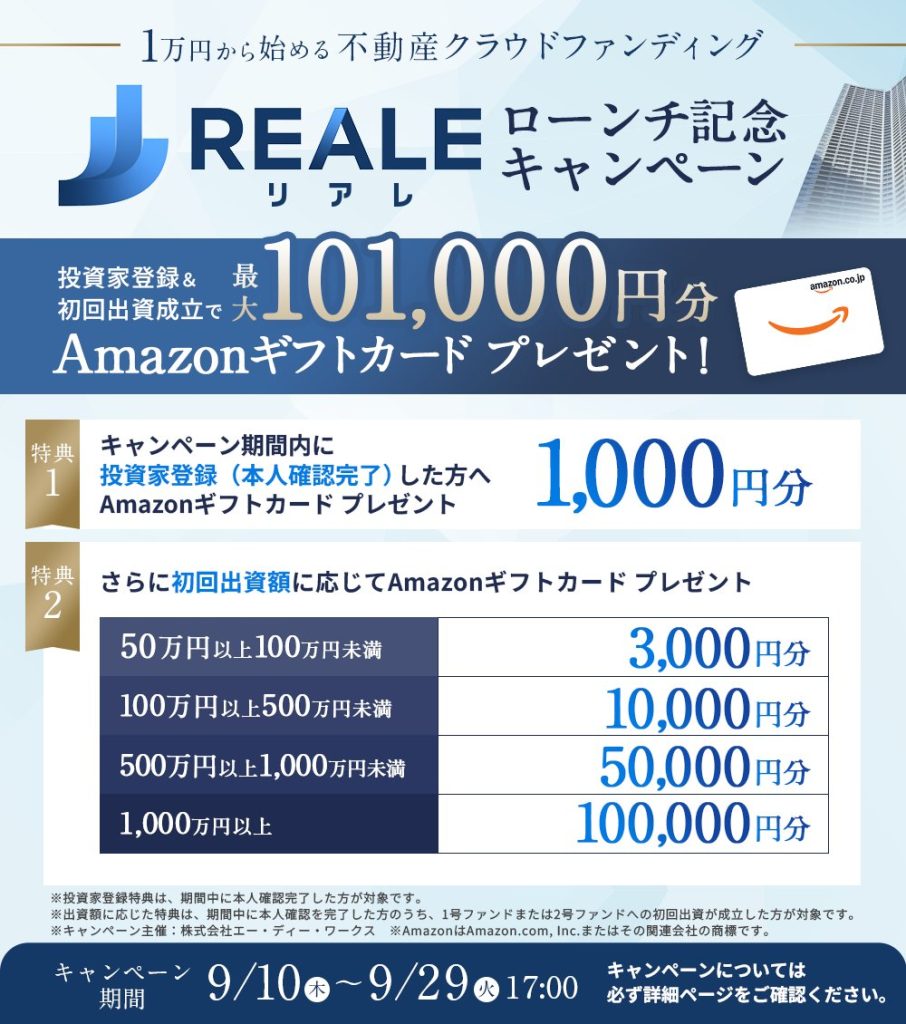不動産クラファン「リアレ」のキャンペーン